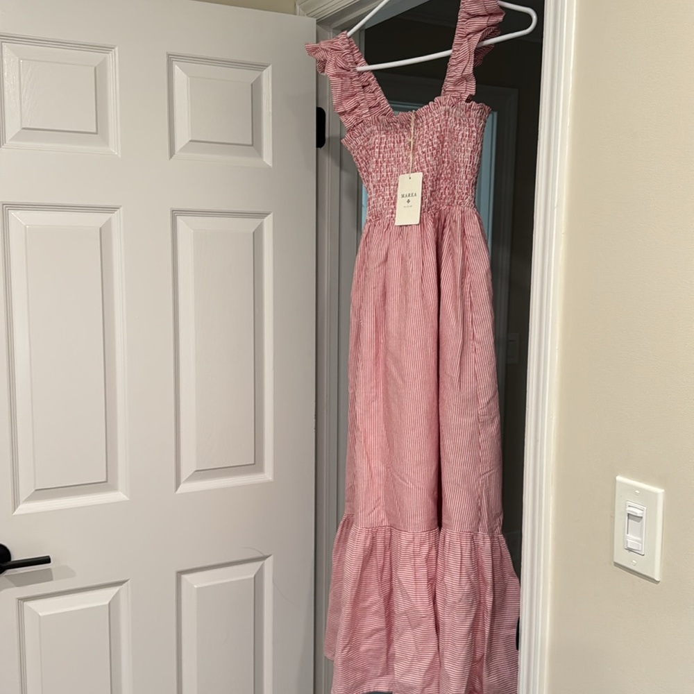 Pink Ruffled Maxi Dress - Picture 3 of 5